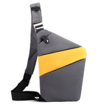 Dunkelgrau mit gelber linker Schulter