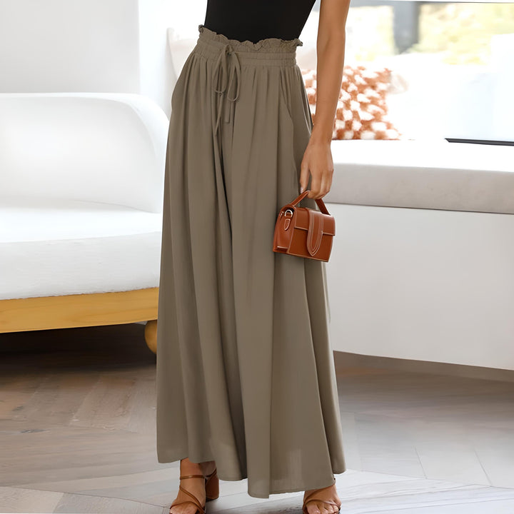 Elegante Damen Freizeithose, leichtes Material, stilvoll für Alltag, Größen S bis XXL, in Beige, Blau, Rot und mehr.