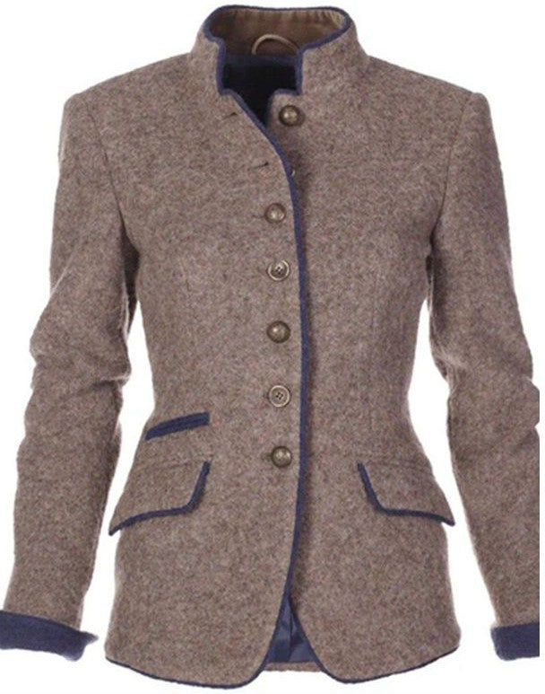 "Elegante Damenjacke in Unifarbe, perfekte Passform, minimalistisches Design, edle Optik, vielseitiger Begleiter."