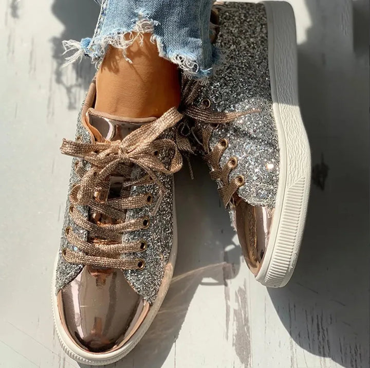 "Elegante Damensneaker mit auffälligem Glitzermuster, bequem, passend für vielseitige Outfits, ideal für modebewusste Frauen"