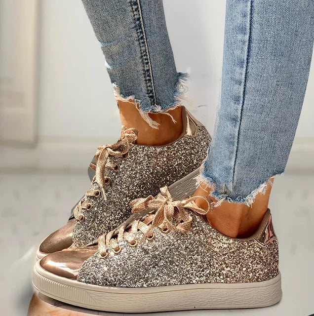"Elegante Damensneaker mit auffälligem Glitzermuster, bequem, passend für vielseitige Outfits, ideal für modebewusste Frauen"