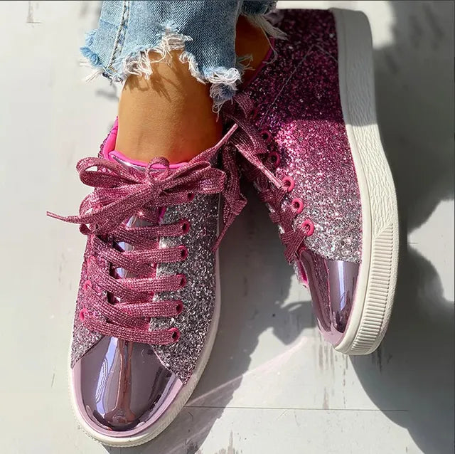 "Elegante Damensneaker mit auffälligem Glitzermuster, bequem, passend für vielseitige Outfits, ideal für modebewusste Frauen"