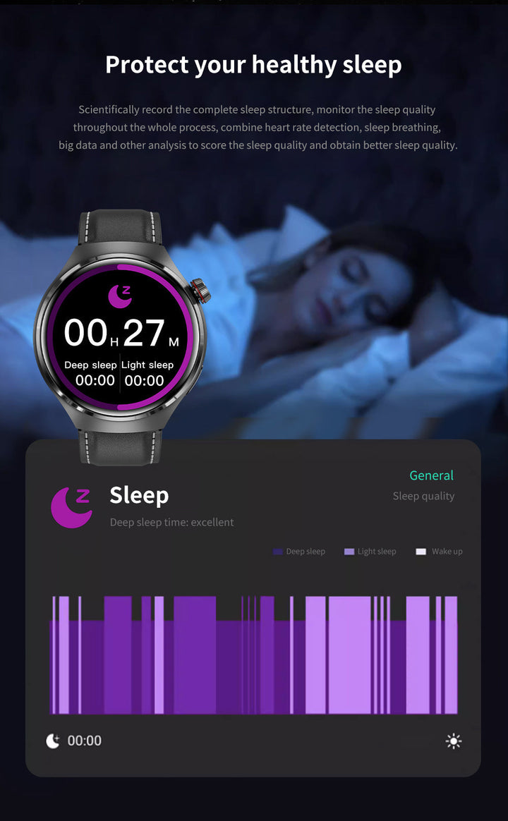 "Elegante GT4 Pro Smartwatch Herren, wasserdicht, schwarzes Gehäuse, AMOLED Display, GPS-Tracker, ideal für Sport"