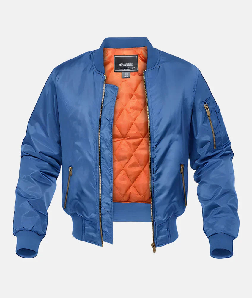 Elegante Herren Bomberjacke, wasserfest, warm, klassischer Stil, moderne Akzente, strapazierfähiges Nylon, funktionale Tasche
