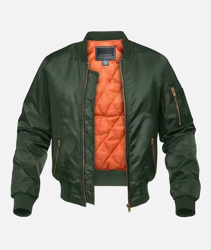Elegante Herren Bomberjacke, wasserfest, warm, klassischer Stil, moderne Akzente, strapazierfähiges Nylon, funktionale Tasche