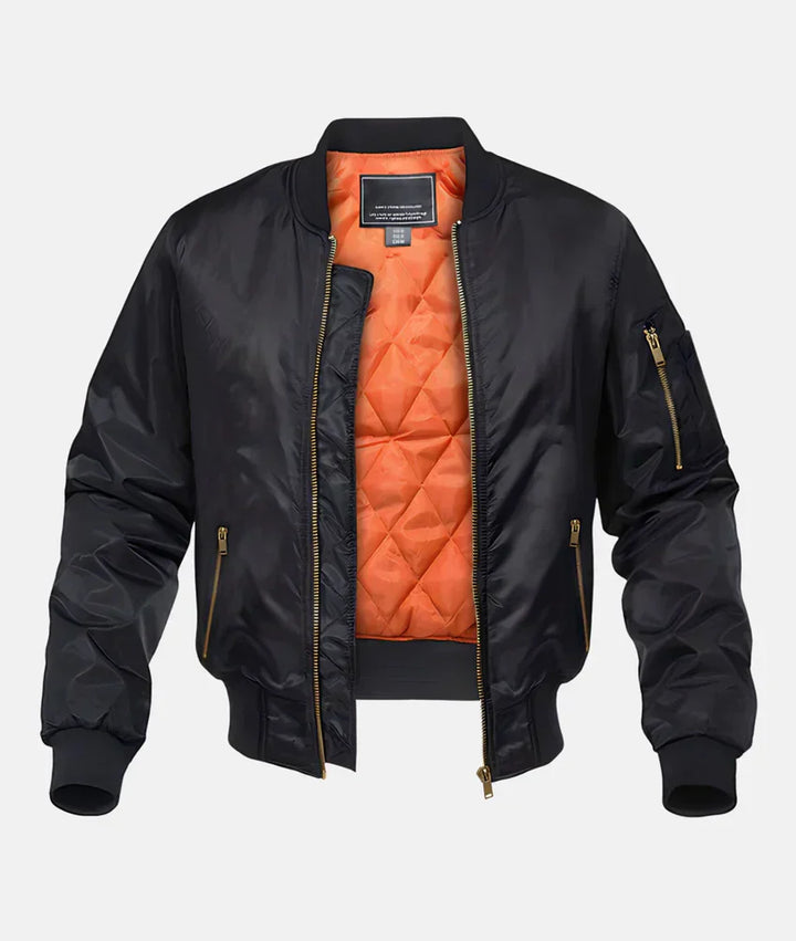 Elegante Herren Bomberjacke, wasserfest, warm, klassischer Stil, moderne Akzente, strapazierfähiges Nylon, funktionale Tasche