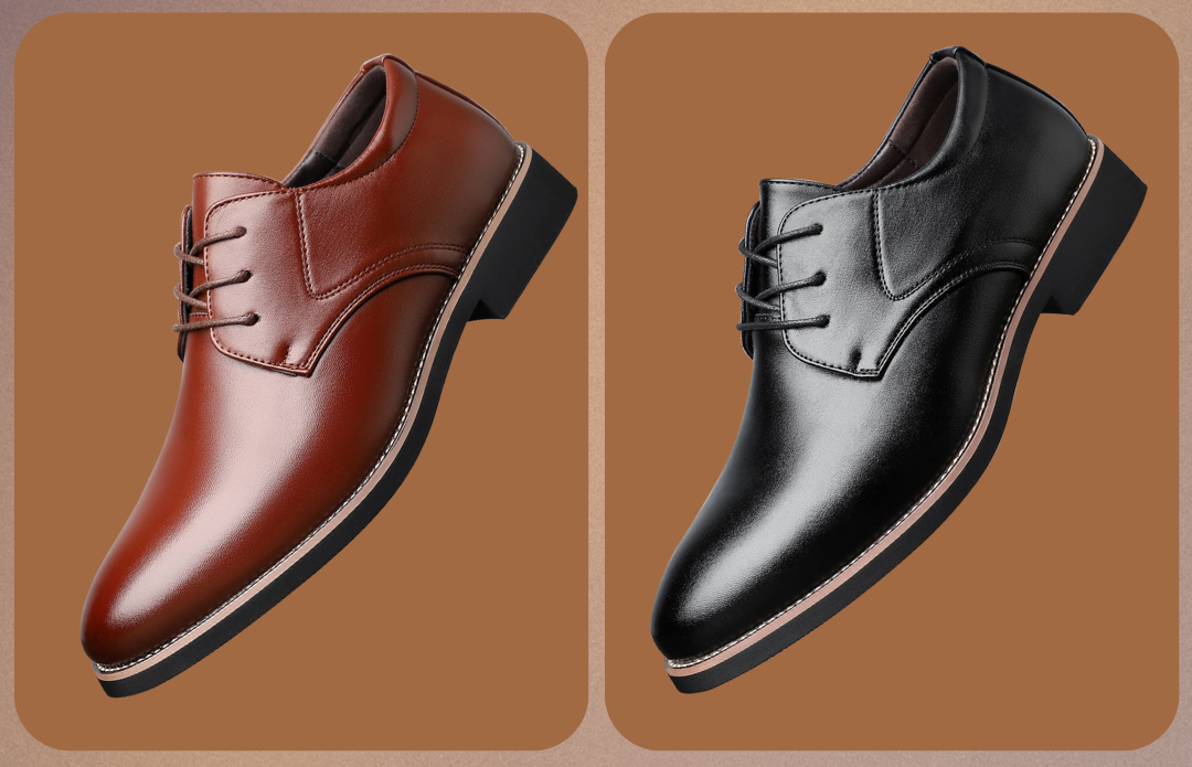 "Elegante Herren Business Schuhe aus Leder, braun, mit rahmengenähter Sohle, ideal für formelle Anlässe und Büro."