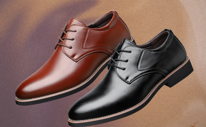 "Elegante Herren Business Schuhe aus Leder, braun, mit rahmengenähter Sohle, ideal für formelle Anlässe und Büro."