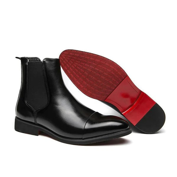 Elegante Herren Lederstiefel in Schwarz, hohe Qualität, ergonomische Form, vielseitiger Stil, perfekte Passform.