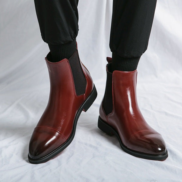 Elegante Herren Lederstiefel in Schwarz, hohe Qualität, ergonomische Form, vielseitiger Stil, perfekte Passform.