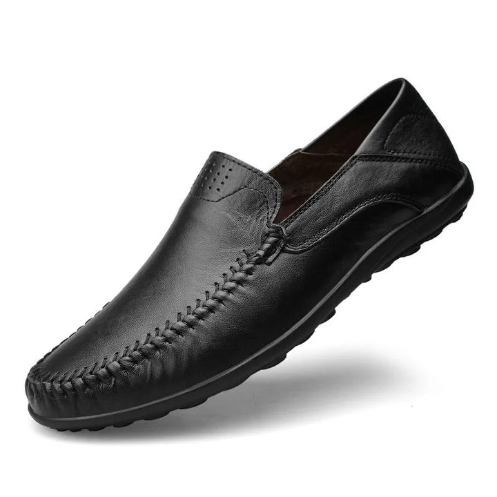 "Elegante Herren-Loafer aus italienischem Leder, braun, mit flexibler Sohle und zeitlosem Design, ideal für stilvolle Anlässe