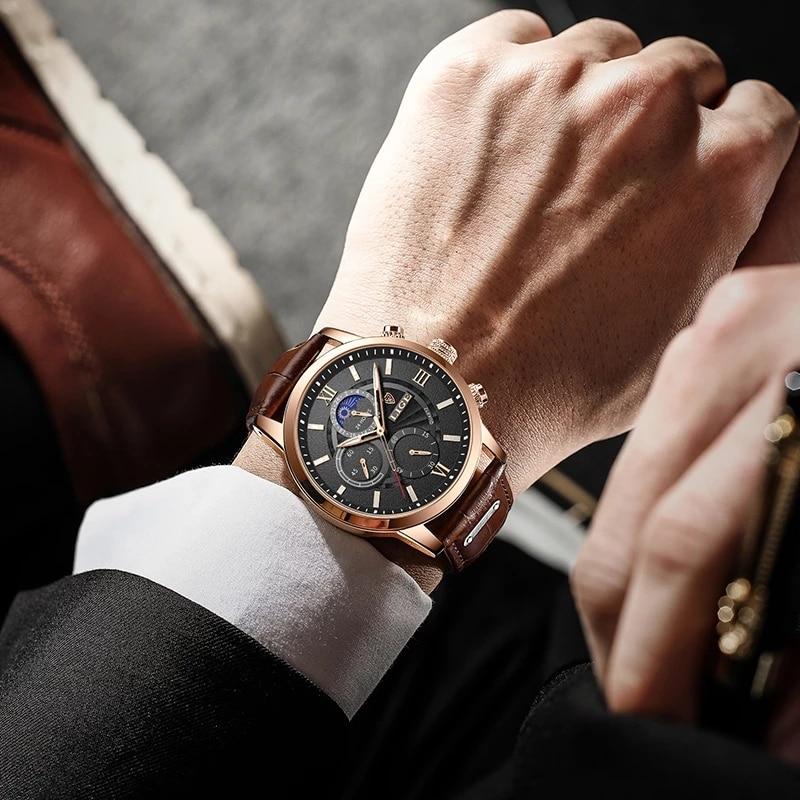 Elegante Herren Sportuhr mit robustem Edelstahlgehäuse, verstellbarem Armband und kratzfestem Mineralglas, sportlich.