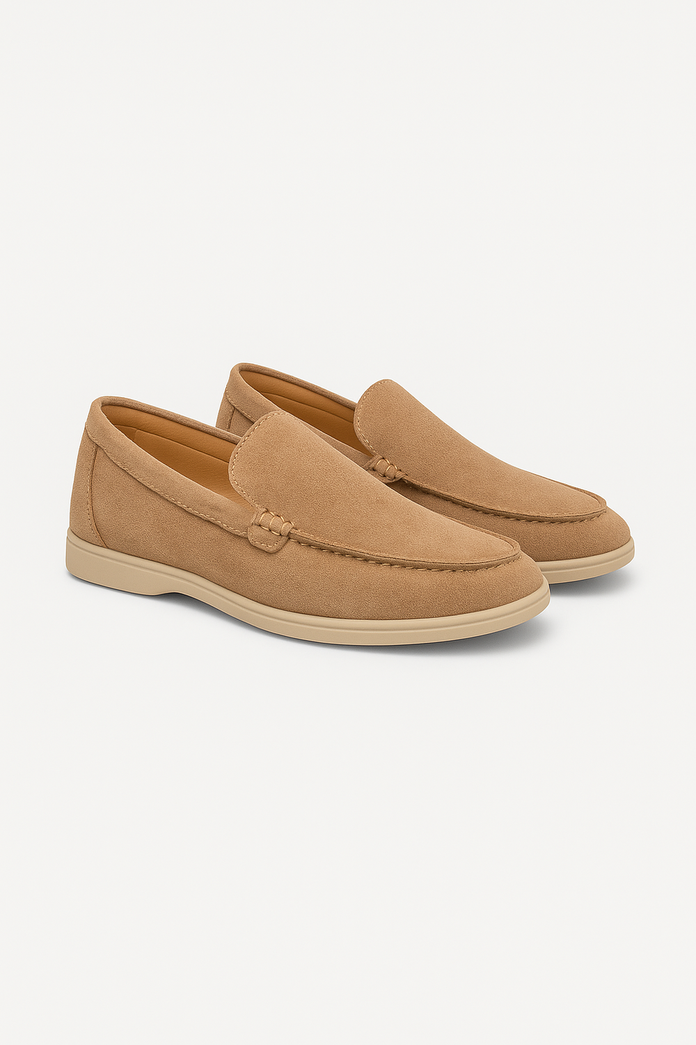 Elegante Herren-Wildleder-Slipper, Veloursleder, weiches Slip-on-Design, flexible Gummisohle, ideal für Casual-Looks.