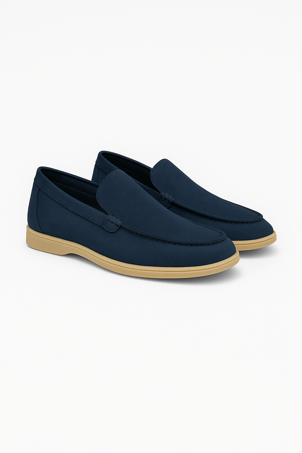 Elegante Herren-Wildleder-Slipper, Veloursleder, weiches Slip-on-Design, flexible Gummisohle, ideal für Casual-Looks.