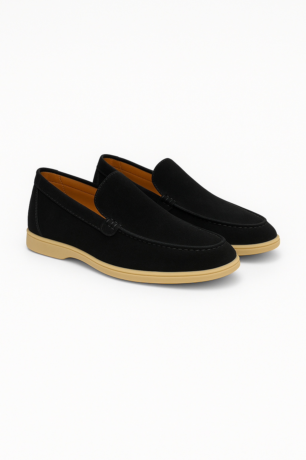 Elegante Herren-Wildleder-Slipper, Veloursleder, weiches Slip-on-Design, flexible Gummisohle, ideal für Casual-Looks.