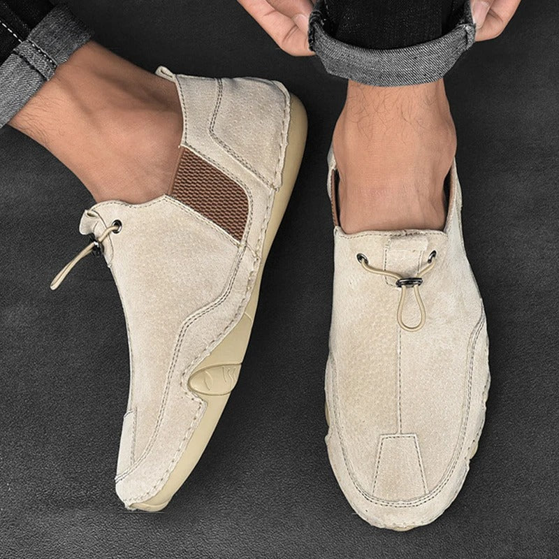 "Elegante Herrenschuhe aus Leder mit verstellbarer Nylonschnürung, perfekt für formelle und legere Anlässe."