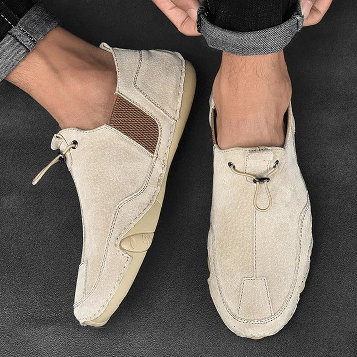 "Elegante Herrenschuhe aus Leder mit verstellbarer Nylonschnürung, perfekt für formelle und legere Anlässe."