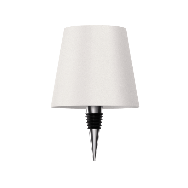 "Elegante LED-Lampe für Flaschen, kabellos, wiederaufladbar, erzeugt warmes Licht, ideal für nachhaltiges Wohndesign."