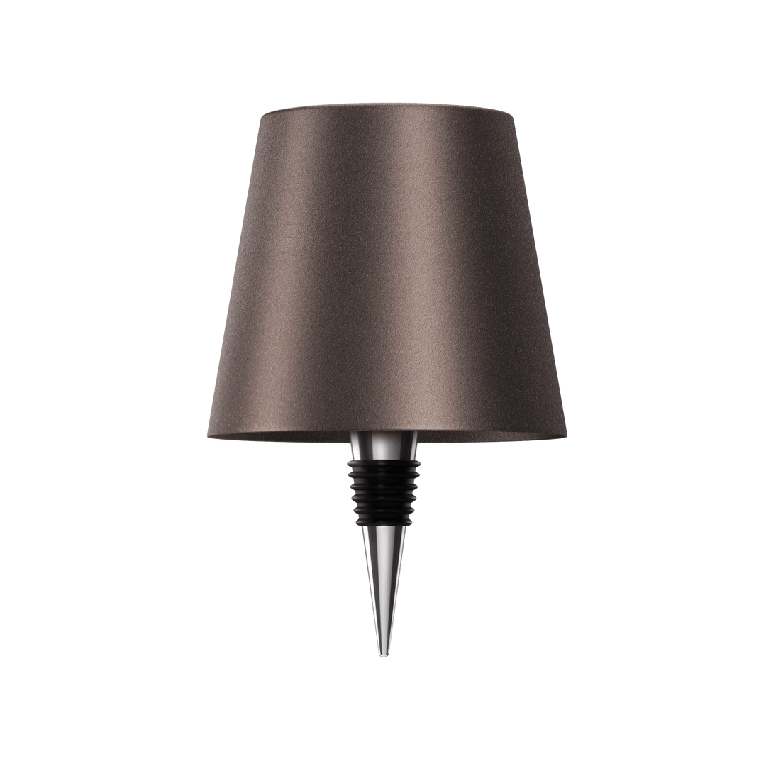 "Elegante LED-Lampe für Flaschen, kabellos, wiederaufladbar, erzeugt warmes Licht, ideal für nachhaltiges Wohndesign."