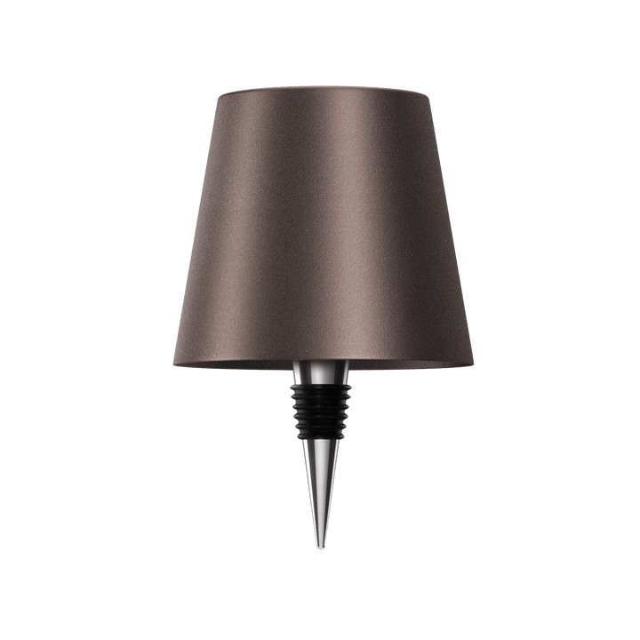 "Elegante LED-Lampe für Flaschen, kabellos, wiederaufladbar, erzeugt warmes Licht, ideal für nachhaltiges Wohndesign."