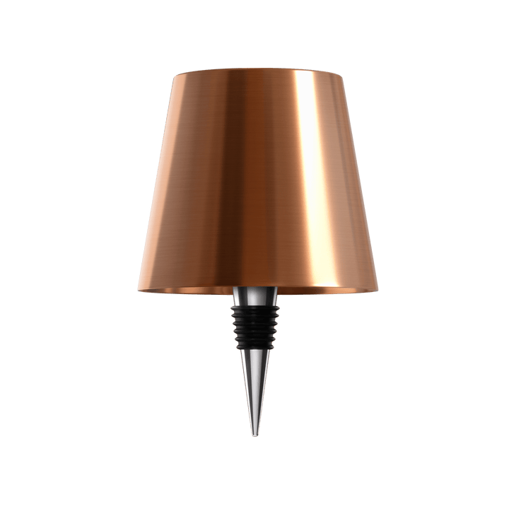 "Elegante LED-Lampe für Flaschen, kabellos, wiederaufladbar, erzeugt warmes Licht, ideal für nachhaltiges Wohndesign."