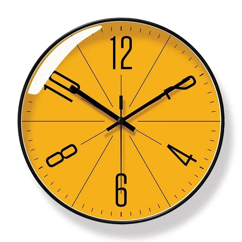 Elegante nordische Wanduhr mit klarem Schwarz-Weiß-Design, minimalistische Ziffern, robust, ideal für modernes Interieur.