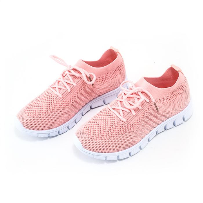 Elegante orthopädische Damen-Sneakers in Rosa für gesunde Fußhaltung, ergonomisches Design, vielseitiger Stil.