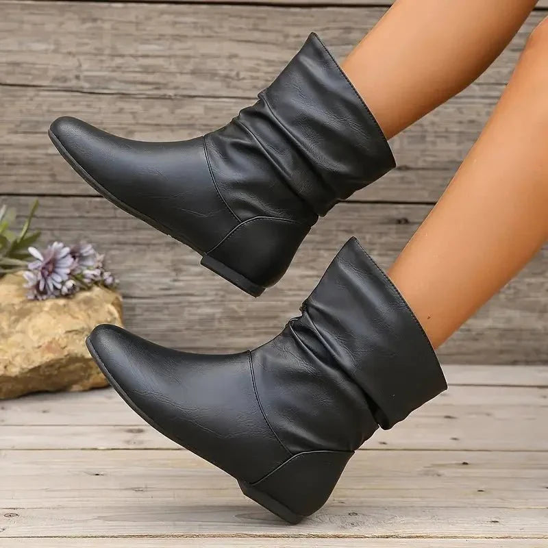 Elegante Shira Lederstiefel, hochwertige Damen & Herren Winterstiefel aus weichem Leder, ideal für kalte Tage.