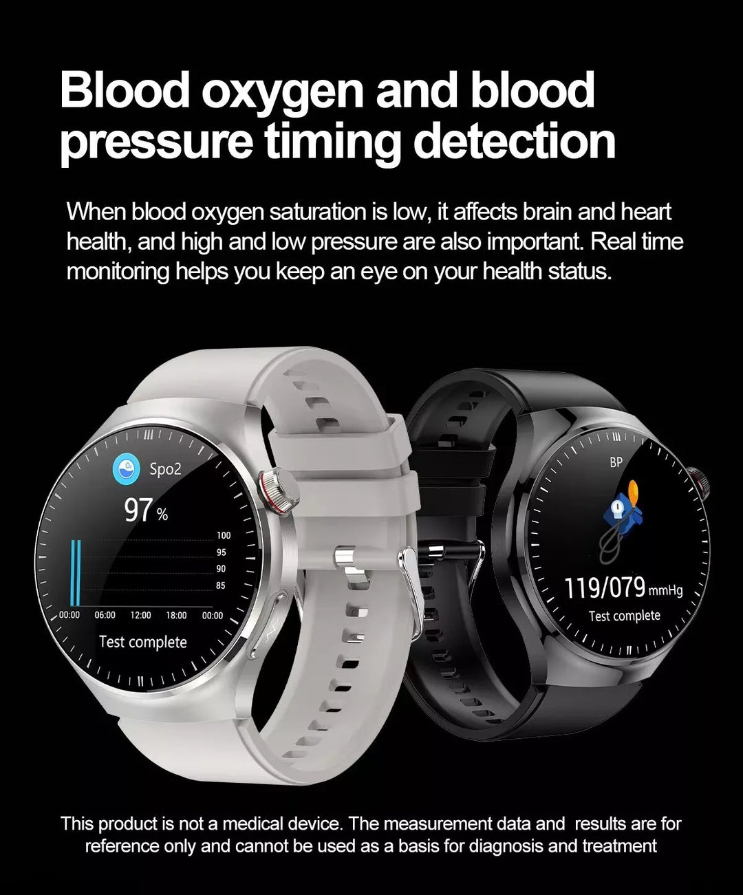 "Elegante Smartwatch mit Glukoseüberwachung, multifunktional und wasserdicht für aktive Gesundheitsüberwachung am Handgelenk.