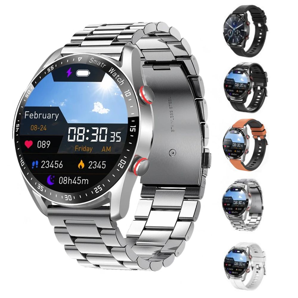 "Elegante Smartwatch mit Glukoseüberwachung, multifunktional und wasserdicht für aktive Gesundheitsüberwachung am Handgelenk.