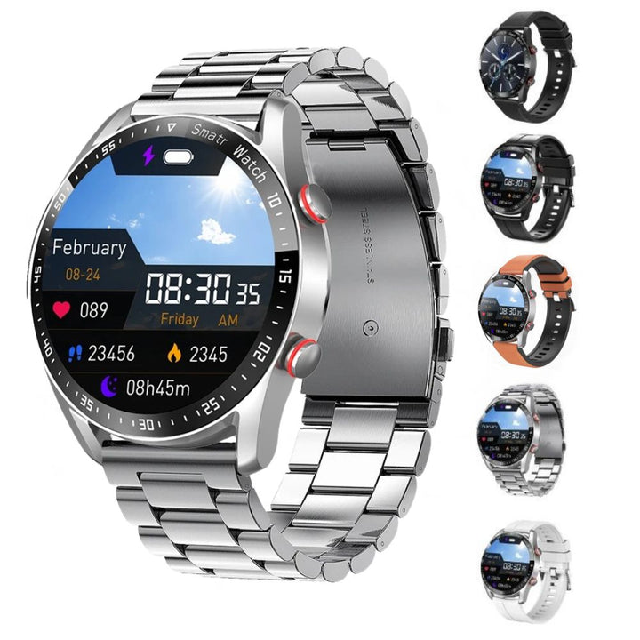 "Elegante Smartwatch mit Glukoseüberwachung, multifunktional und wasserdicht für aktive Gesundheitsüberwachung am Handgelenk.