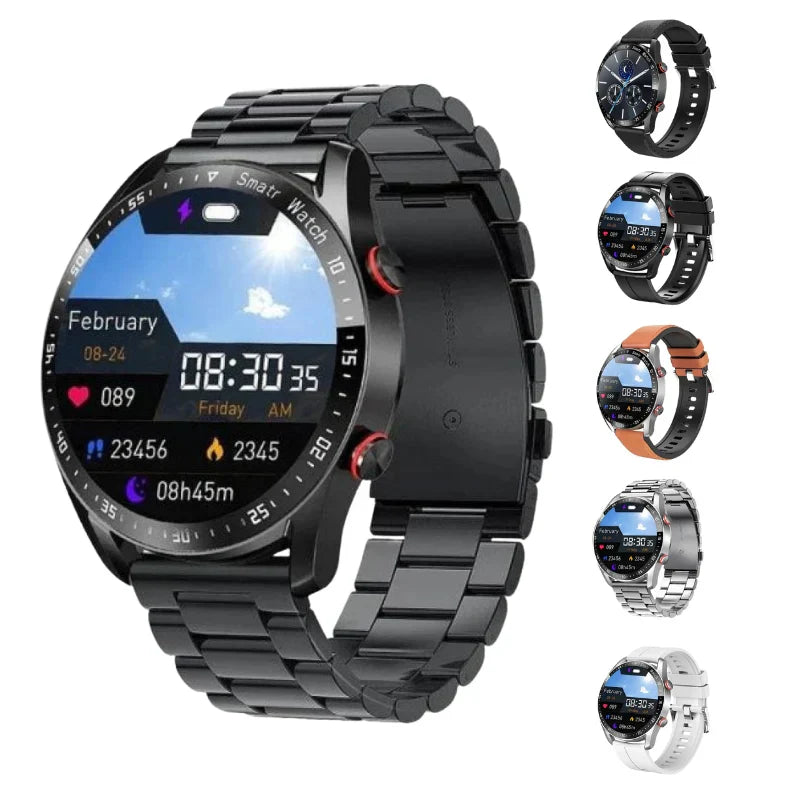 "Elegante Smartwatch mit Glukoseüberwachung, multifunktional und wasserdicht für aktive Gesundheitsüberwachung am Handgelenk.