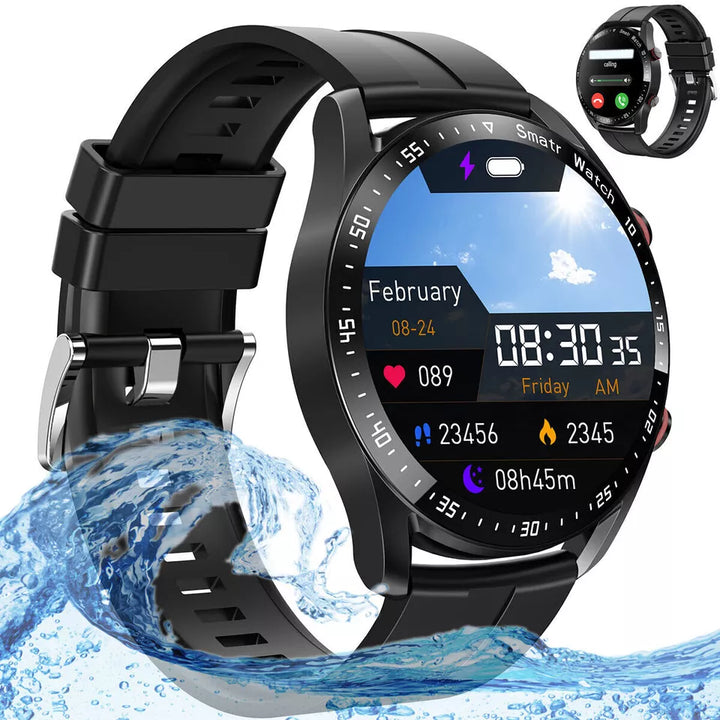 "Elegante Smartwatch mit Glukoseüberwachung, multifunktional und wasserdicht für aktive Gesundheitsüberwachung am Handgelenk.