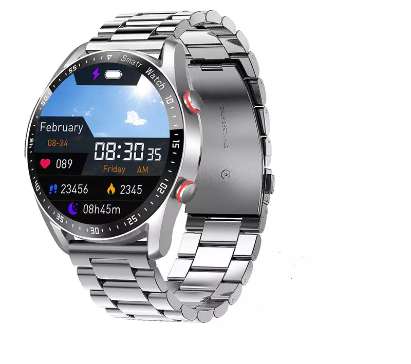 "Elegante Smartwatch mit Glukoseüberwachung, multifunktional und wasserdicht für aktive Gesundheitsüberwachung am Handgelenk.