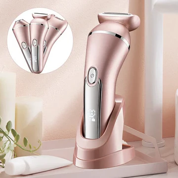 "Eleganter 3-in-1 Rasierer für Frauen, wasserdicht, wiederaufladbar, ideal für glatte Haarentfernung, im Badezimmer"