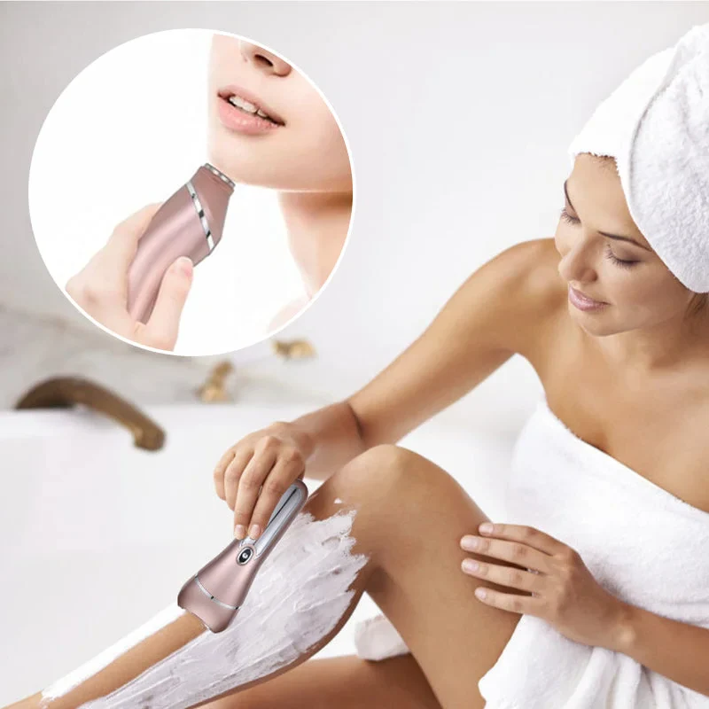 "Eleganter 3-in-1 Rasierer für Frauen, wasserdicht, wiederaufladbar, ideal für glatte Haarentfernung, im Badezimmer"