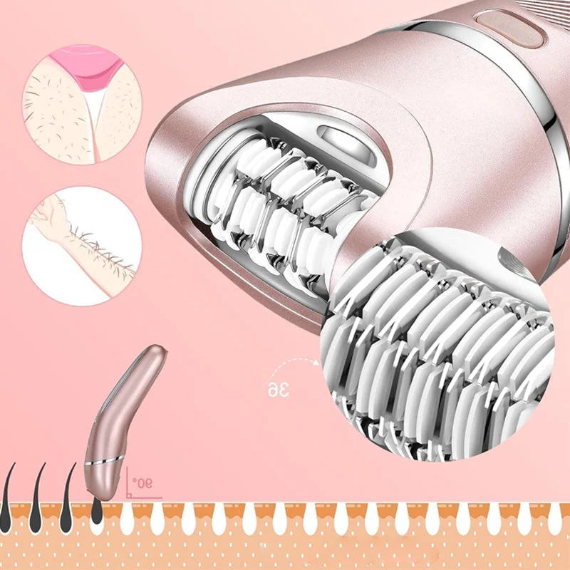 "Eleganter 3-in-1 Rasierer für Frauen, wasserdicht, wiederaufladbar, ideal für glatte Haarentfernung, im Badezimmer"