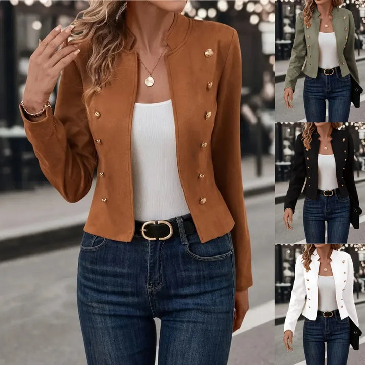 Eleganter Damenblazer Julia, zeitloses Design, taillierter Schnitt, vielseitig tragbar, schwarz, klassisch-moderne Eleganz.