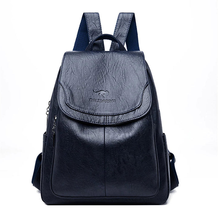 "Eleganter, diebstahlsicherer Lederrucksack für Damen mit versteckten Fächern und verstellbaren Schultergurten"