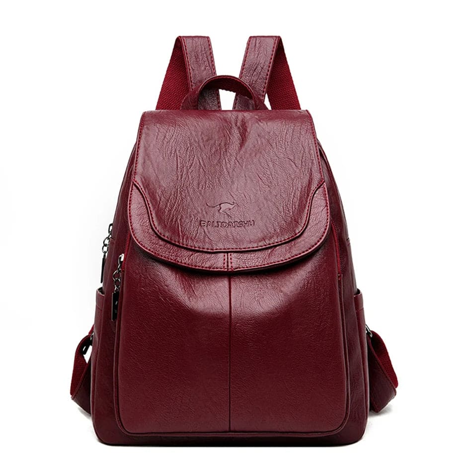 "Eleganter, diebstahlsicherer Lederrucksack für Damen mit versteckten Fächern und verstellbaren Schultergurten"