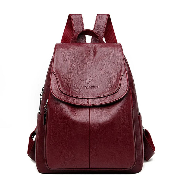 "Eleganter, diebstahlsicherer Lederrucksack für Damen mit versteckten Fächern und verstellbaren Schultergurten"