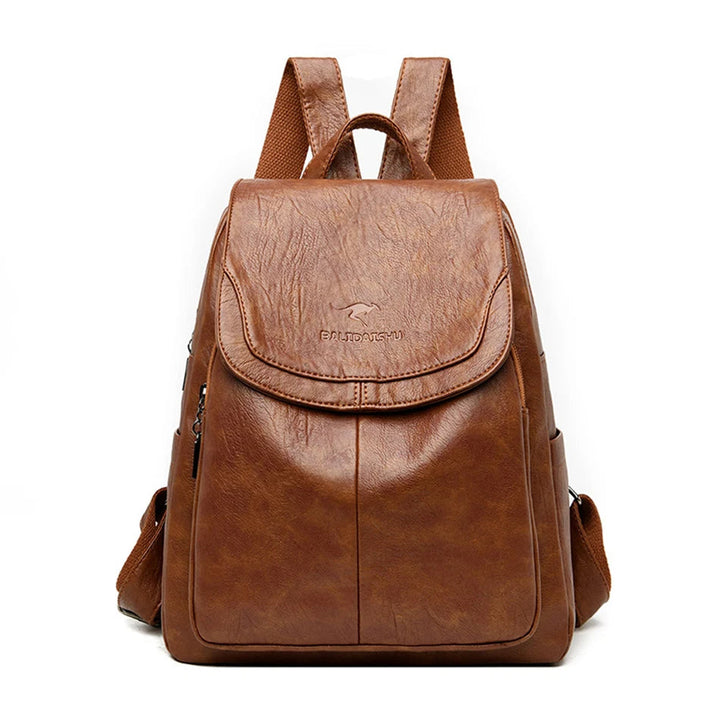 "Eleganter, diebstahlsicherer Lederrucksack für Damen mit versteckten Fächern und verstellbaren Schultergurten"
