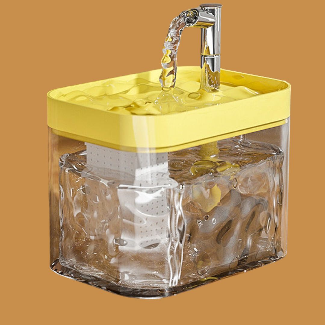 "Eleganter Haustier Trinkbrunnen in modernem Design mit leiser Pumpe und BPA-freiem Material, ideal für frisches Wasser."