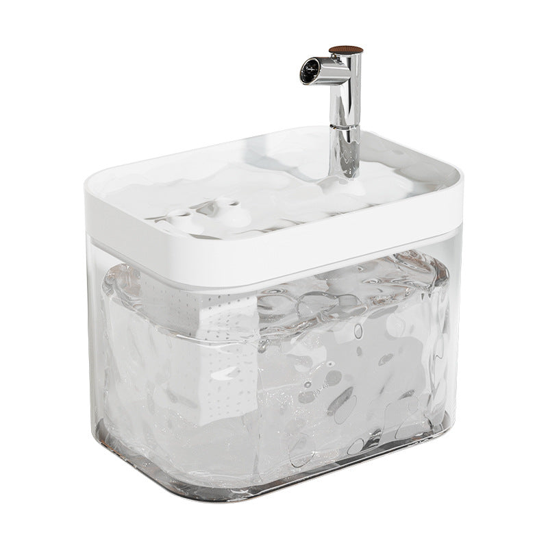 "Eleganter Haustier Trinkbrunnen in modernem Design mit leiser Pumpe und BPA-freiem Material, ideal für frisches Wasser."