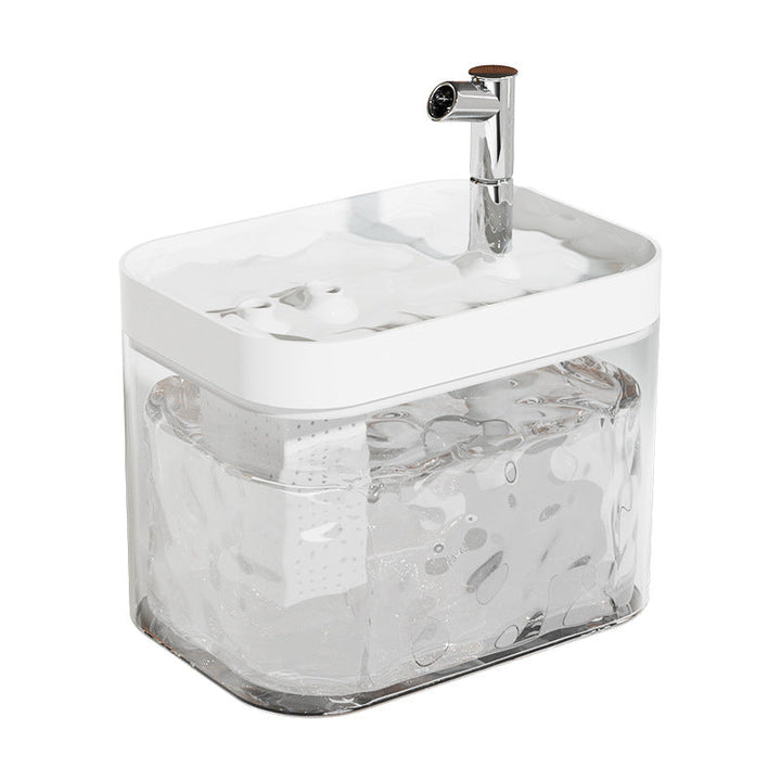 "Eleganter Haustier Trinkbrunnen in modernem Design mit leiser Pumpe und BPA-freiem Material, ideal für frisches Wasser."