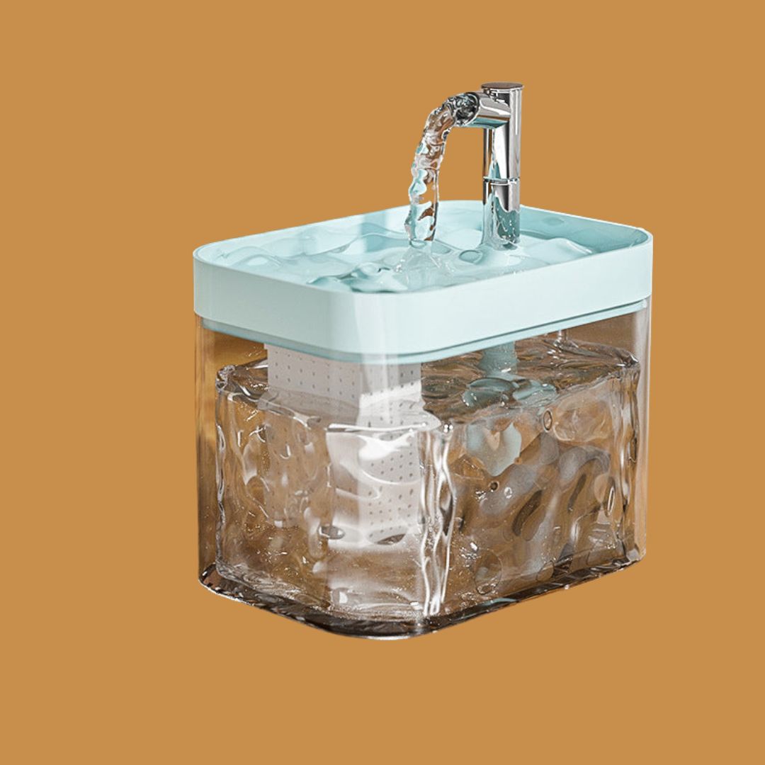 "Eleganter Haustier Trinkbrunnen in modernem Design mit leiser Pumpe und BPA-freiem Material, ideal für frisches Wasser."