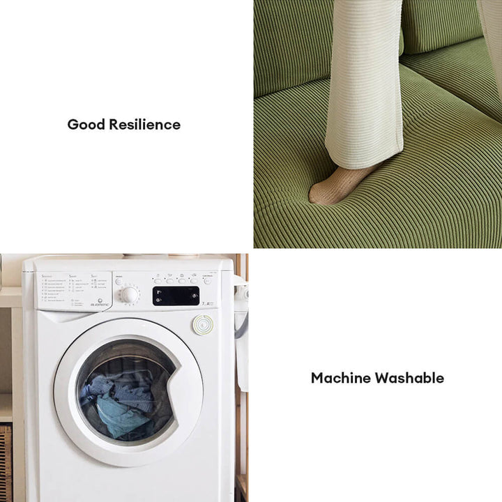 Eleganter kratzfester Cord-Sofabezug mit Jacquard-Streifen, elastisch und rutschfest, maschinenwaschbar für einfachen Schutz.