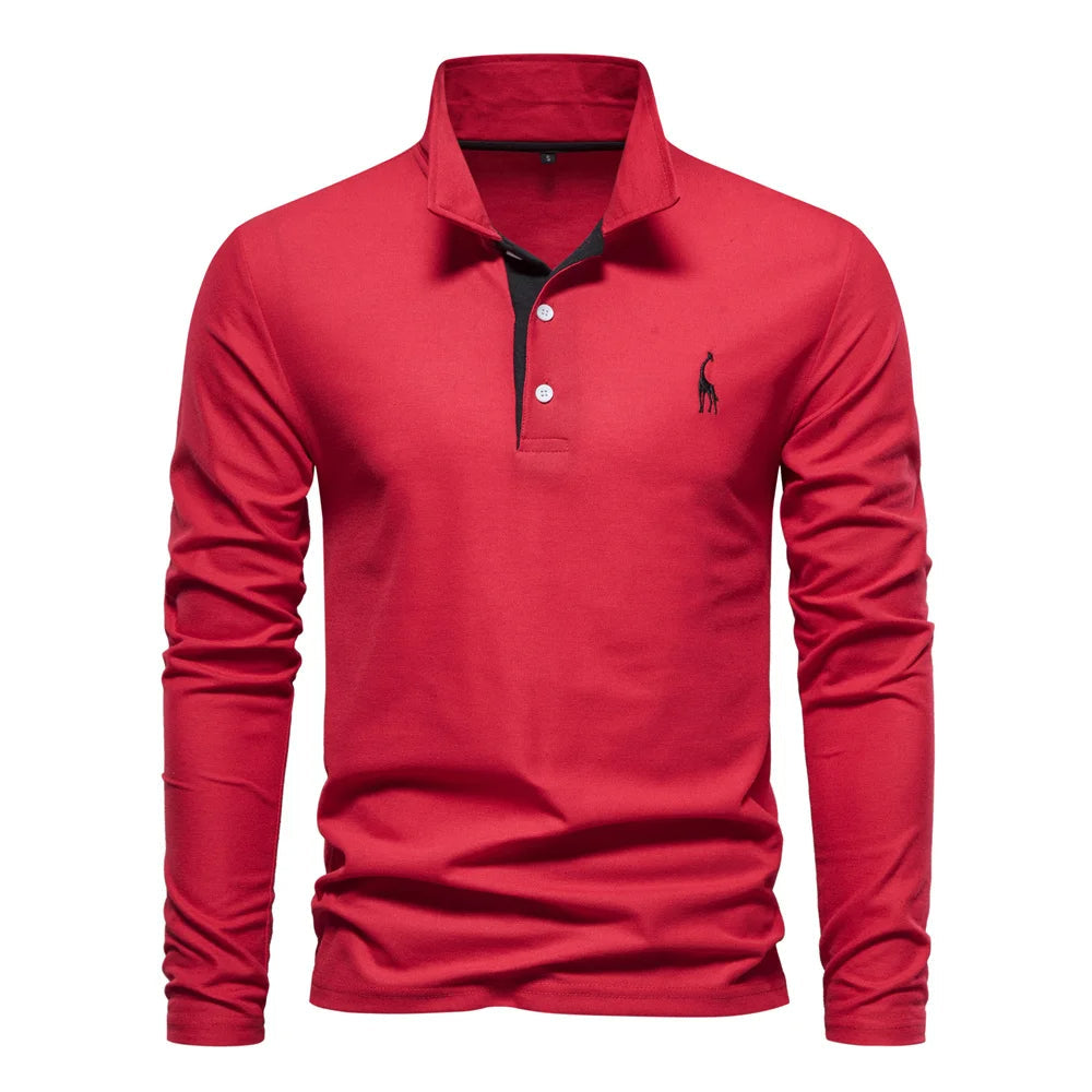 "Eleganter Langarm Herren Polo Pullover in Premium Qualität, klassischer Stil mit moderner Note, vielseitig tragbar."
