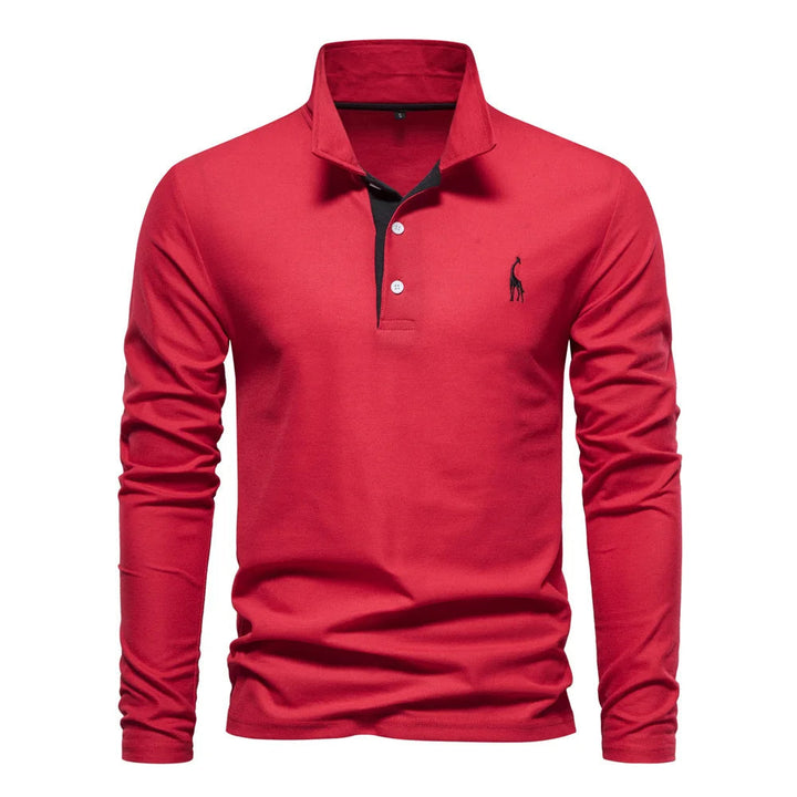 "Eleganter Langarm Herren Polo Pullover in Premium Qualität, klassischer Stil mit moderner Note, vielseitig tragbar."