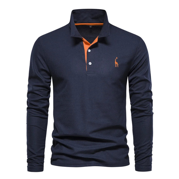 "Eleganter Langarm Herren Polo Pullover in Premium Qualität, klassischer Stil mit moderner Note, vielseitig tragbar."